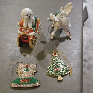 Set of 4- 2000s Lenox Christmas Ornament